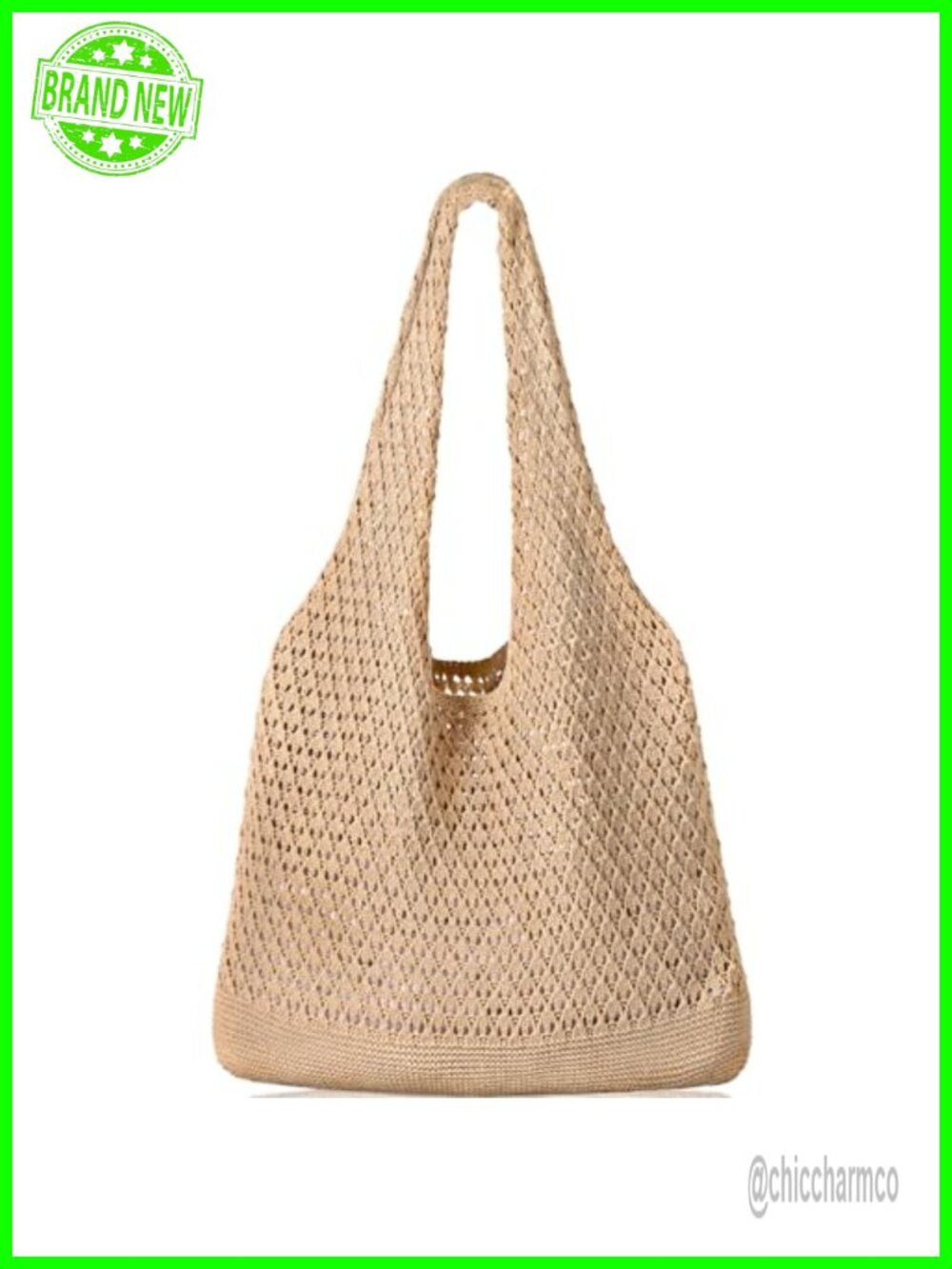 Crochet Mesh Beach Tote Bag Womens Shoulder Shopping Handbag